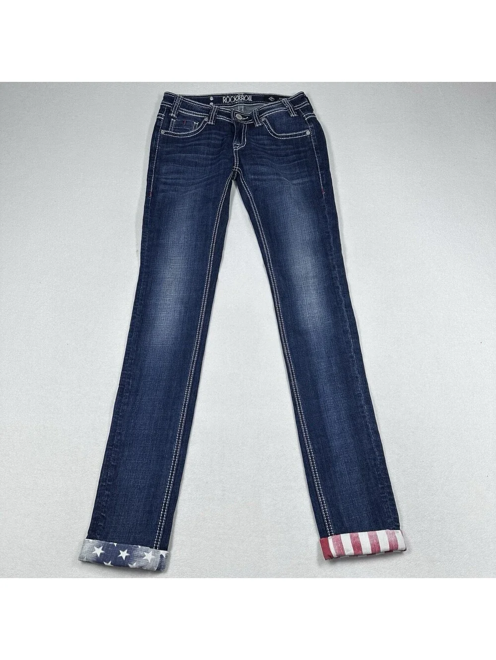 Rock & Roll Jeans Skinny American Flag 🇺🇲 Cowgirl Jeans 🇺🇲 Size 26x33